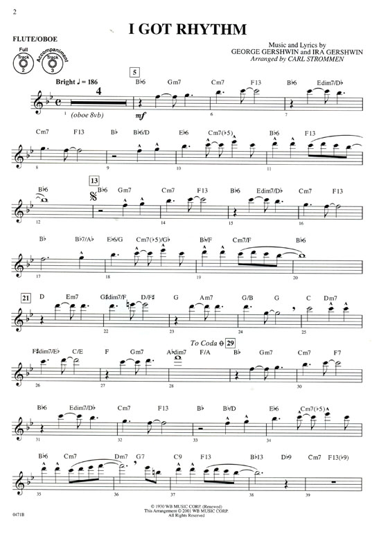 Gershwin【CD+樂譜】for Flute / Oboe