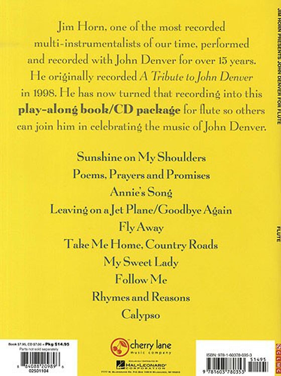 Jim Horn presents John Denver【CD+樂譜】for Flute