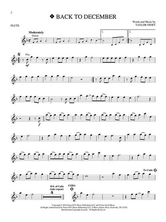 Taylor Swift【CD+樂譜】for Flute