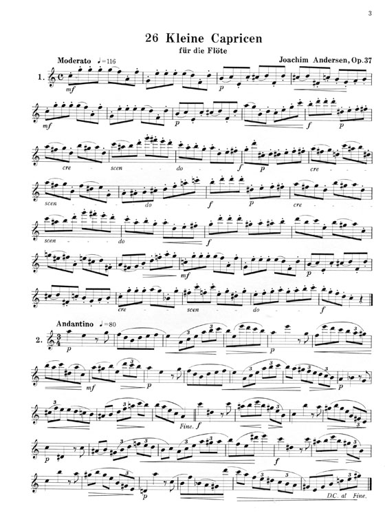 J. Andersen【26 Kleine Capricen , Op. 37】für die Flöte J. Andersen【26 Kleine Capricen , Op. 37】für die Flöte