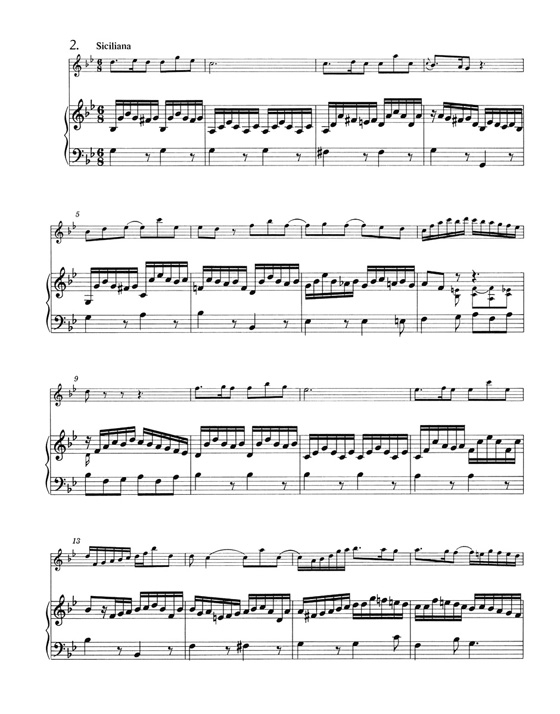 J. S. Bach【Sonate C-Dur , BWV 1033】für Flöte und Basso Continuo【Sonaten Es-Dur,BWV 1031 / G-Moll , BWV 1020 】für Flöte und obligates Cembalo