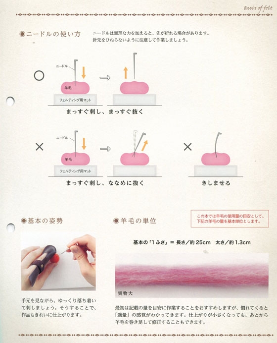 ステップ式！羊毛フェルトの基礎ＢＯＯＫ