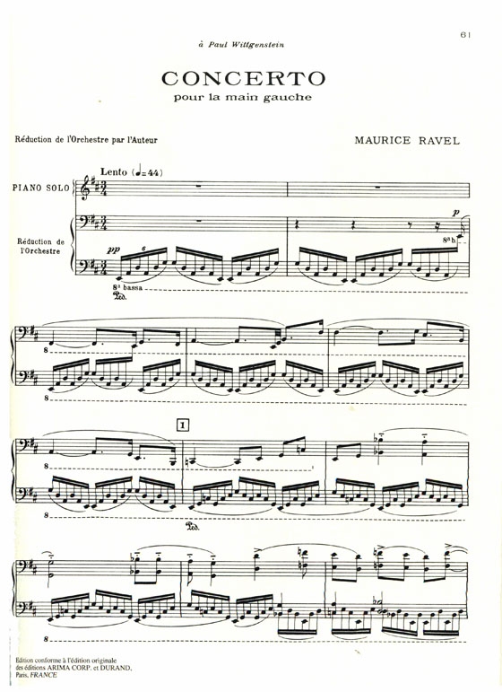 Ravel【Concerto En Sol / Concerto Pour La Main Gauche 】pour Piano et Orchestre,pour un second pianoラヴェル ピアノ作品集 第4巻