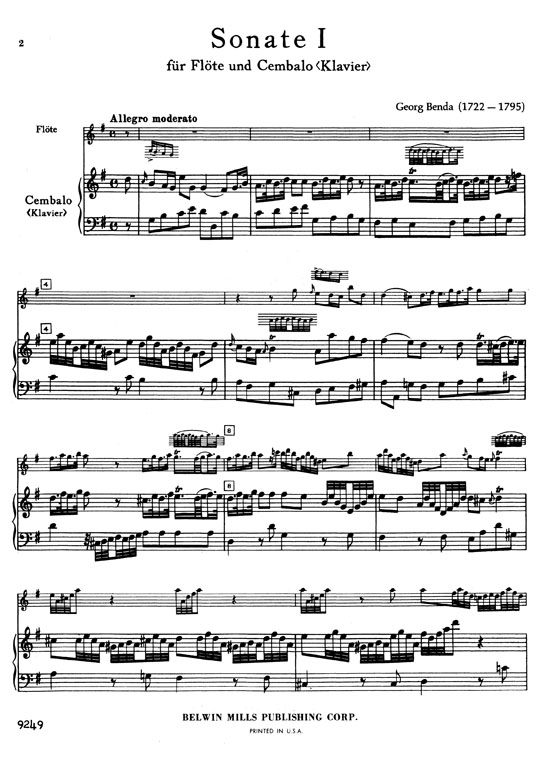 Benda【Sonata】for Flute and Piano