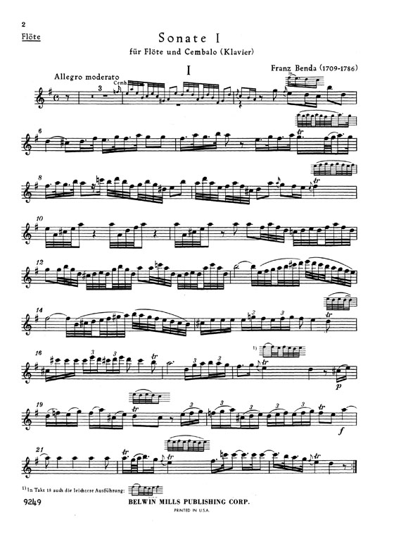 Benda【Sonata】for Flute and Piano
