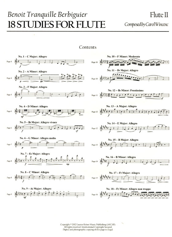Berbiguier【18 Studies】for Flute with Flute 2 Part Berbiguier【18 Studies】for Flute with Flute 2 Part