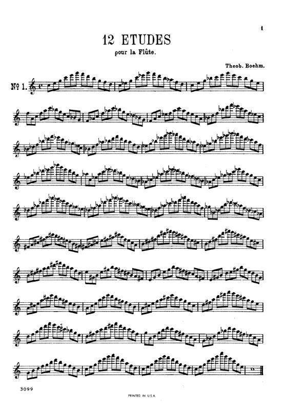 Boehm【Twelve Etudes , Opus 15】for Flute