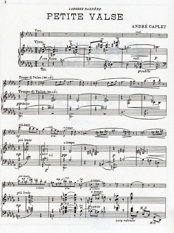 André Caplet【 2 Pieces】for Flute and Piano André Caplet【 2 Pieces】for Flute and Piano