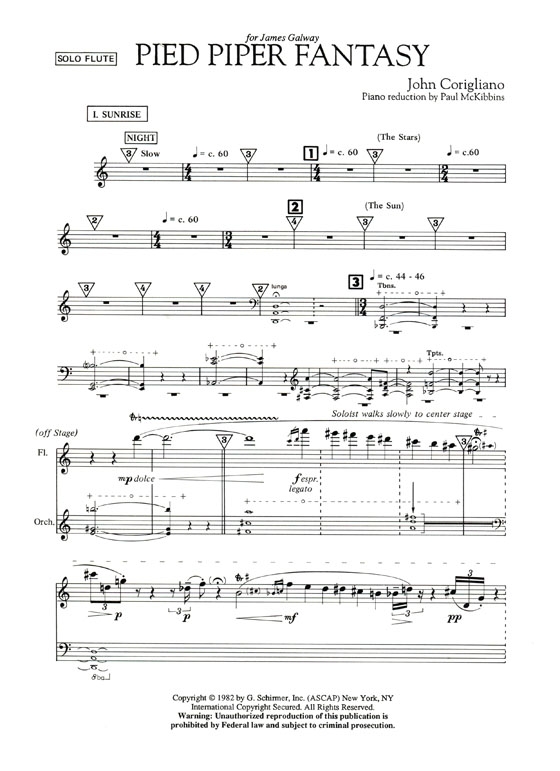 John Corigliano【Pied Piper Fantasy】for Flute and Orchestra (Piano Reduction)