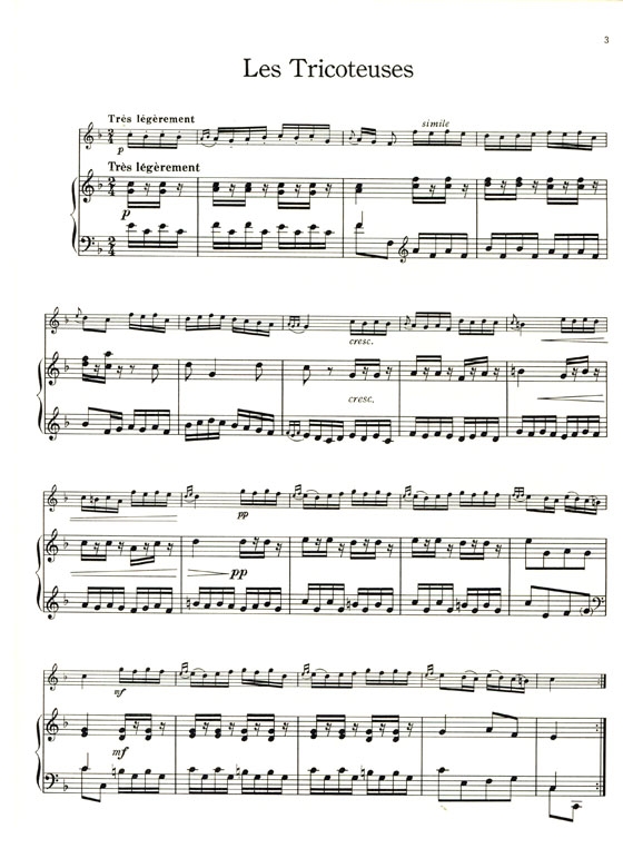François Couperin【Les Tricoteuses、Les Matelottes Provancales、Le Carillon De Cythère、Le Réveil-Matin】for Flute and Piano
