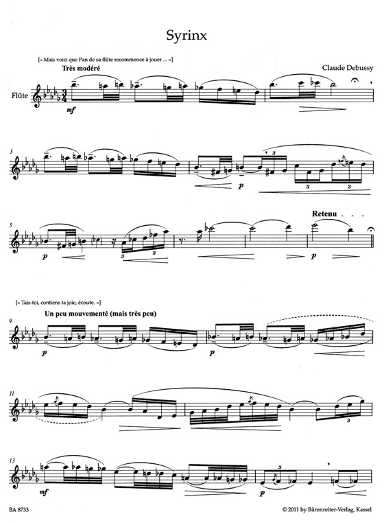 Debussy【Syrinx】pour Flûte seule