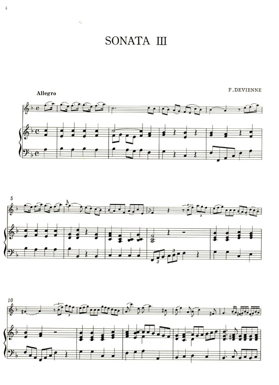 F. Devienne【Six Sonatas , 6-3】for Flute and Piano