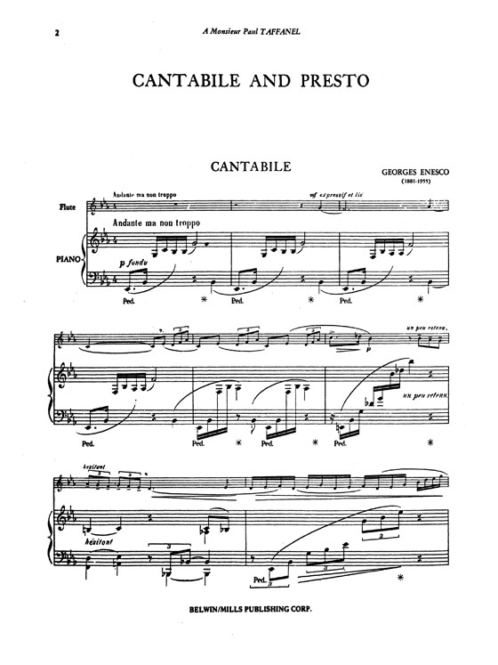 Georges Enesco【Cantabile and Presto】for Flute and Piano