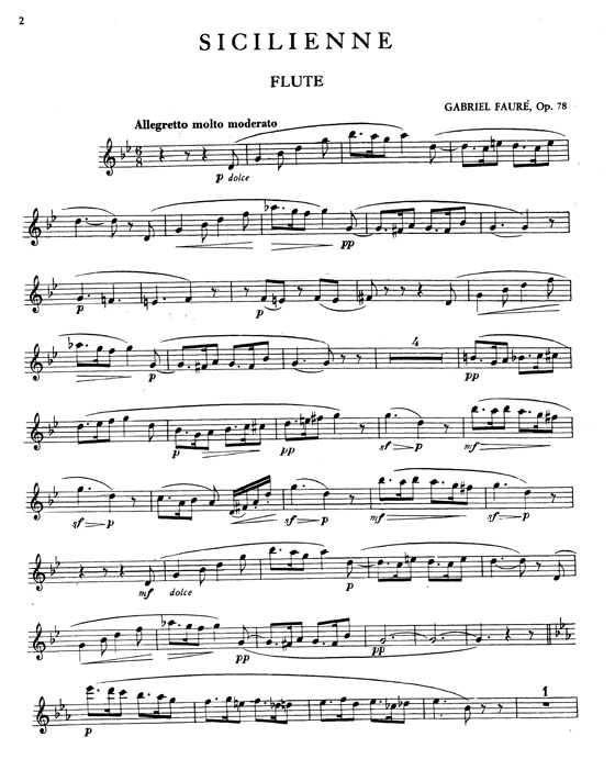 Faure【Sicilienne , Opus 78】for Flute and Piano