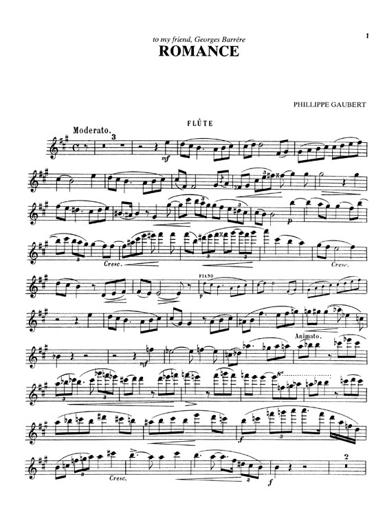 Gaubert【Romance】for Flute and Piano