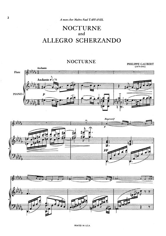 Gaubert【Nocturne and Allegro Scherzando】for Flute and Piano