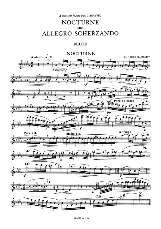 Gaubert【Nocturne and Allegro Scherzando】for Flute and Piano