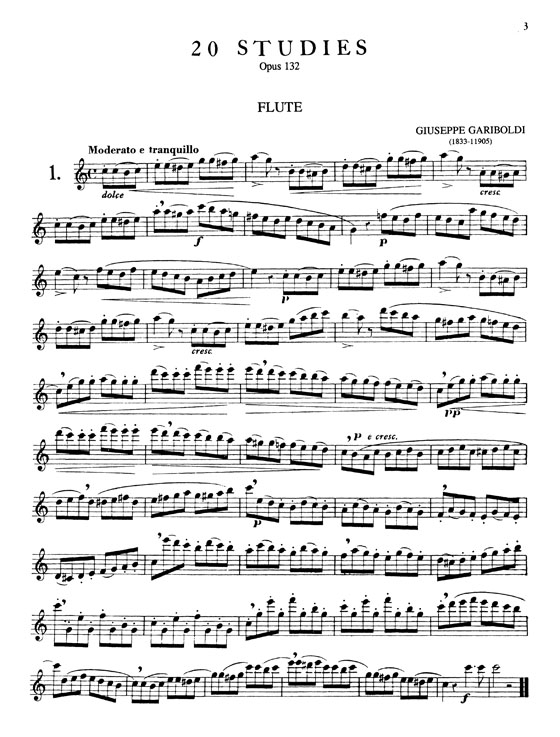 Gariboldi【20 Studies , Opus 132】for Flute