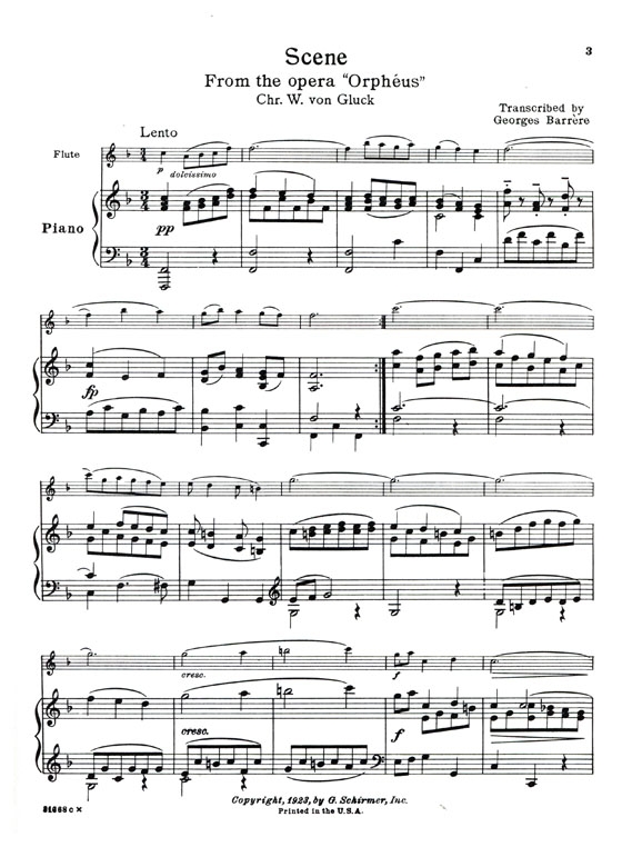 C. W. von Gluck【Scene from the Opera , Orpheus】for Flute & piano C. W. von Gluck【Scene from the Opera , Orpheus】for Flute & piano