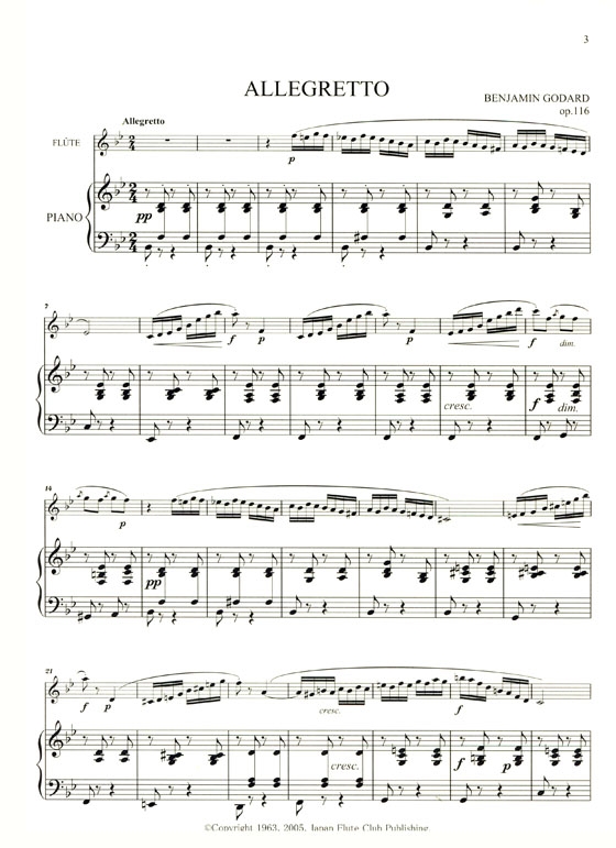 B. Godard【Suite de Trois Morceaux , Op. 116】Pour Flûte