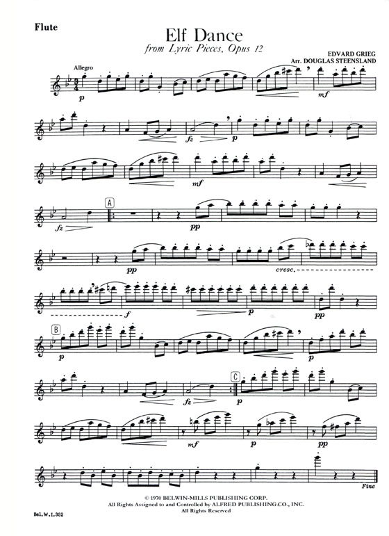 Edvard Grieg【Elf Dance , from Lyric Pieces, Opus 12】for Flute Solo with Piano Accompaniment Edvard Grieg【Elf Dance , from Lyric Pieces, Opus 12】for Flute Solo with Piano Accompaniment