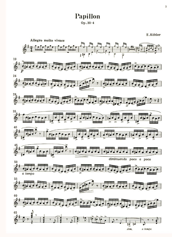 Ernesto Köhler【Papillon  , Op. 30、Souvenir Russe  , Op. 60】for Flute and Piano