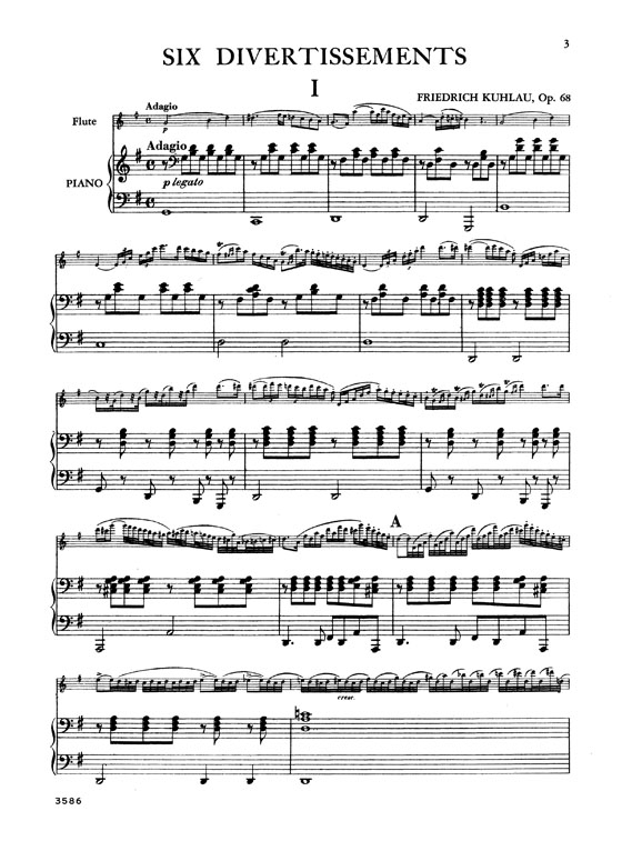 Kuhlau【Six Divertissements , Opus 68】for Flute and Piano