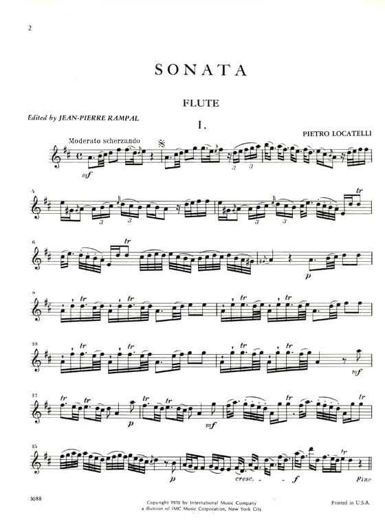 Pietro Locatelli【Sonata in D major】for Flute and Piano