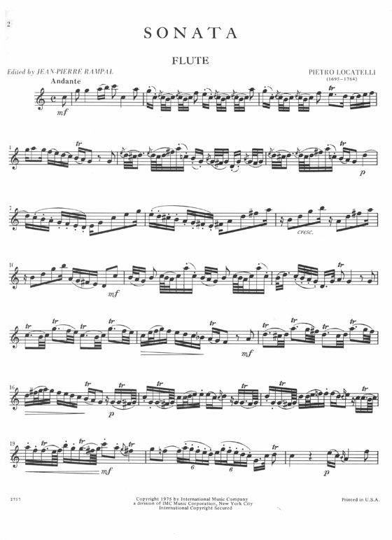 Pietro Locatelli【Sonata in C major】for Flute and Piano