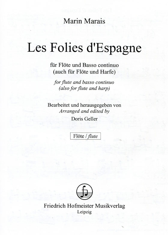 Marin Marais【Les Folies d'Espagne】für Flöte und Basso continuo