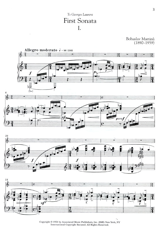 Bohuslav Martinů【CD+樂譜】First Sonata for Flute and Piano Bohuslav Martinů【CD+樂譜】First Sonata for Flute and Piano