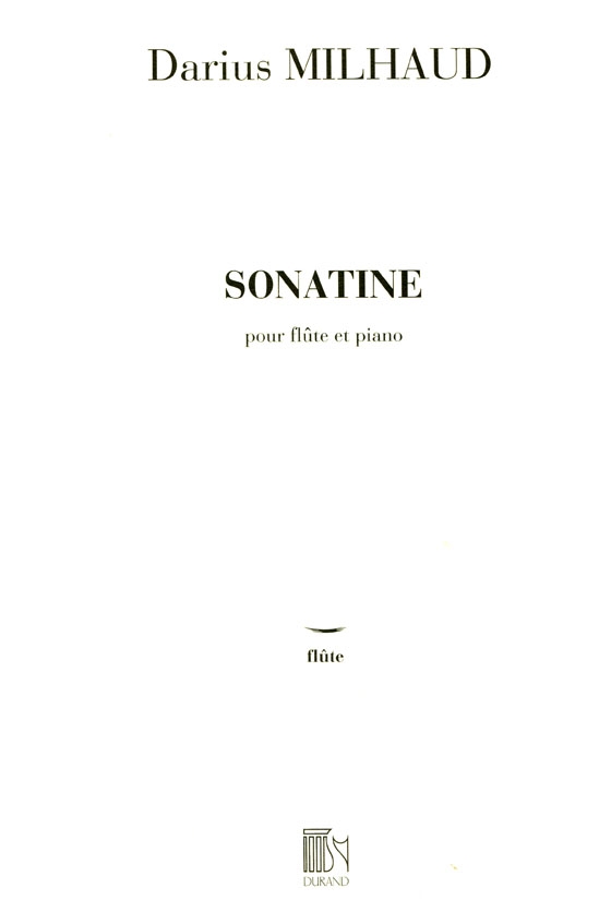 Darius Milhaud【Sonatine】pour flûte et piano