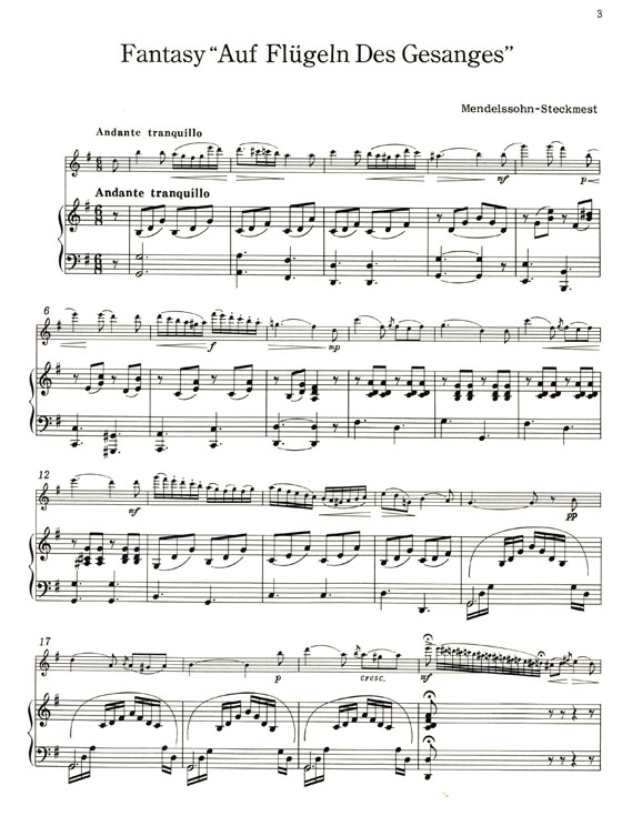 Mendelssohn【Auf Flügeln Des Gesanges Fantasy】for Flute and Piano