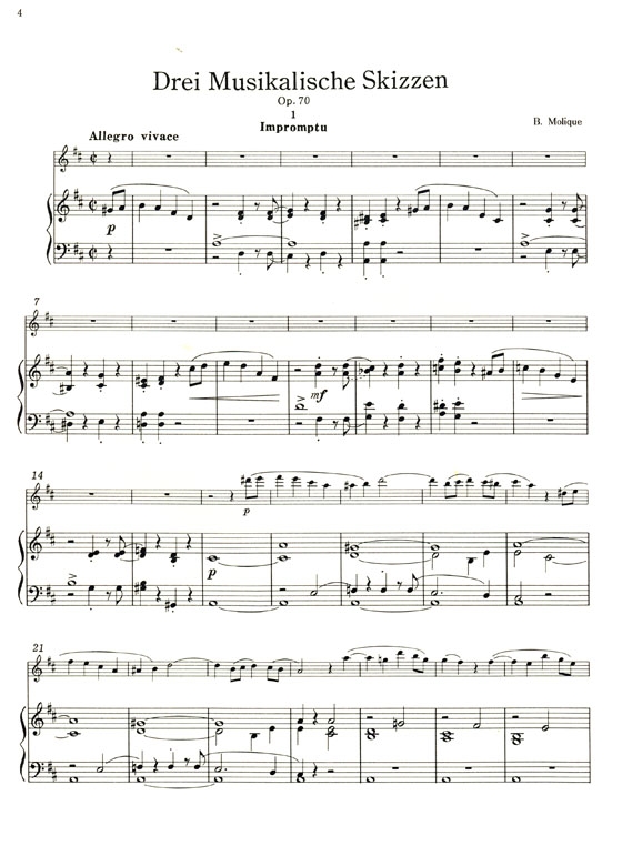 W.B. Molique【Drei Musikalische Skizzen , Op. 70 Vol. 1 】for Flute and Piano W.B. Molique【Drei Musikalische Skizzen , Op. 70 Vol. 1 】for Flute and Piano