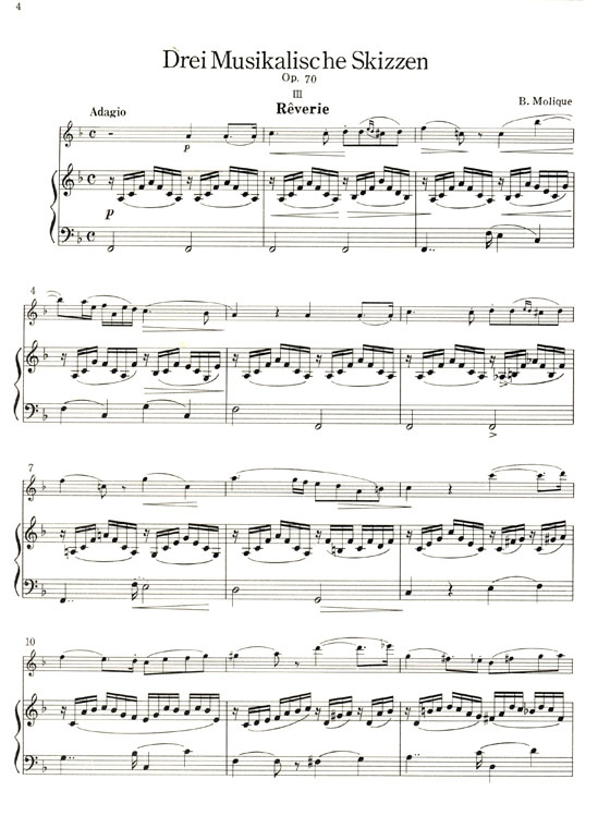 W.B. Molique【Drei Musikalische Skizzen , Op. 70 Vol. 3 】for Flute and Piano W.B. Molique【Drei Musikalische Skizzen , Op. 70 Vol. 3 】for Flute and Piano