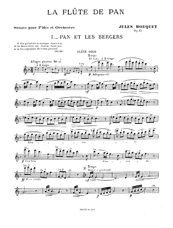 Mouquet【La Flute De Pan , Opus 15】for Flute and Piano