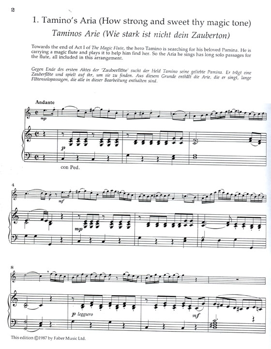 Play Opera! Mozart【Magic Flute , Die Zauberflöte】for Flute and Piano