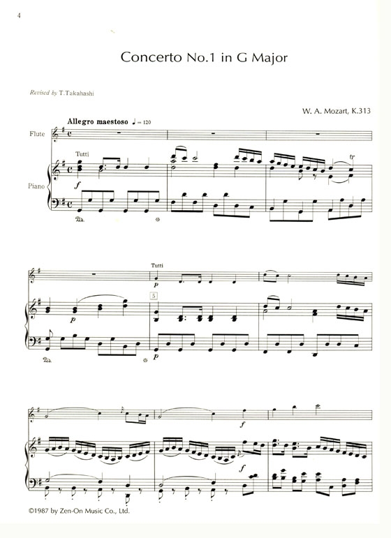 Mozart【Flute Concerto】No. 1 in G Major , K. 313