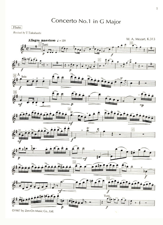 Mozart【Flute Concerto】No. 1 in G Major , K. 313