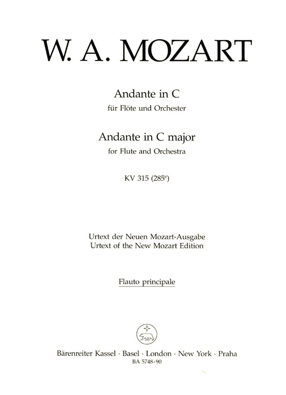 Mozart【Andante in C , KV 315(285e)】für Flöte und Orchester Mozart【Andante in C , KV 315(285e)】für Flöte und Orchester