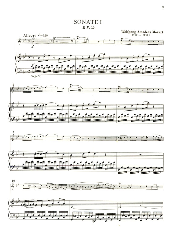 W.A. Mozart【 6 Sonaten , K.V. 10, K. 11, K. 12】, Vol. 1 für Flöte und Klavier W.A. Mozart【 6 Sonaten , K.V. 10, K. 11, K. 12】, Vol. 1 für Flöte und Klavier