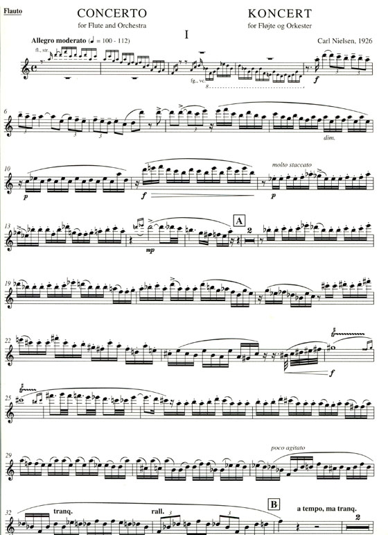 Carl Nielsen【Concerto】for Flute and Orchestra Piano Score