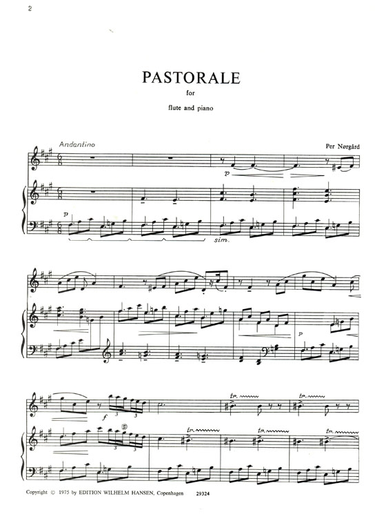 Per Norgard【Pastorale】for Flute and Piano Per Norgard【Pastorale】for Flute and Piano