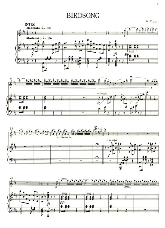Wilhelm Popp【Birdsong】for Flute and Piano Wilhelm Popp【Birdsong】for Flute and Piano