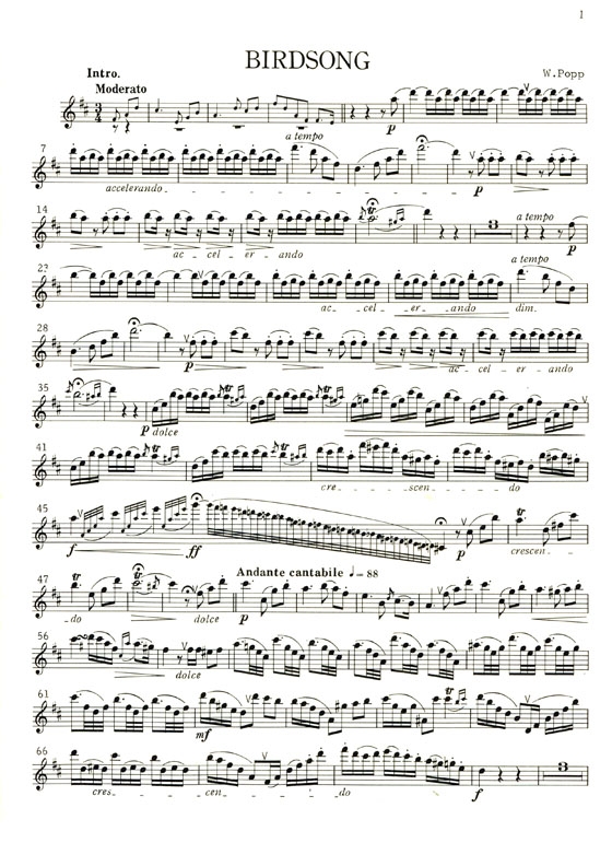Wilhelm Popp【Birdsong】for Flute and Piano Wilhelm Popp【Birdsong】for Flute and Piano