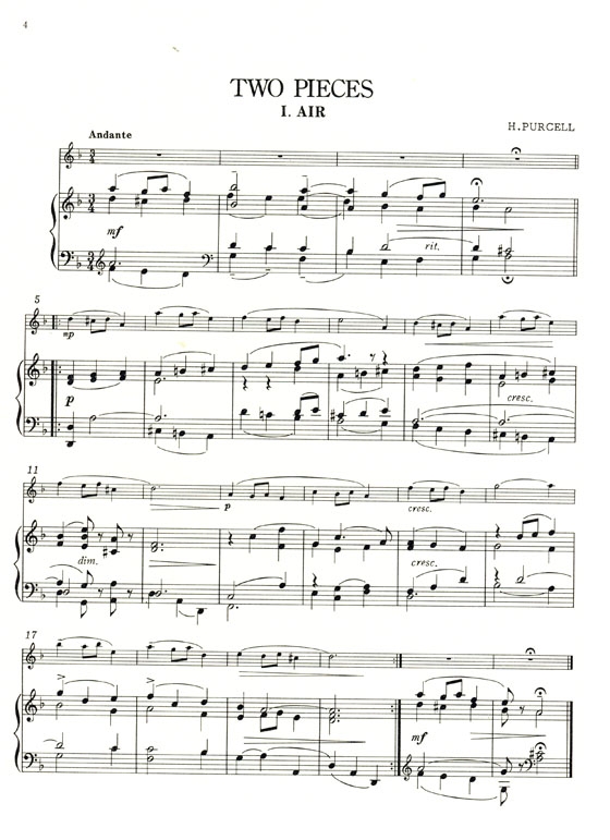 Purcell【Two Pieces、Sonata F】for Flute and Piano Purcell【Two Pieces、Sonata F】for Flute and Piano