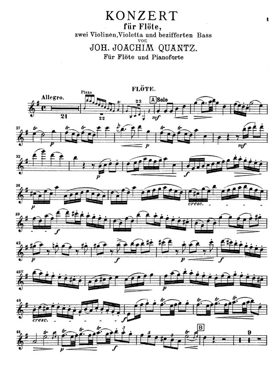 Quantz【Concerto In G Major】for Flute and Piano