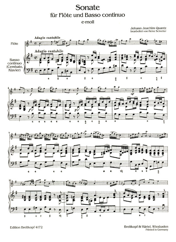Quantz【Sonate e-moll】für Flöte und Basso continuo