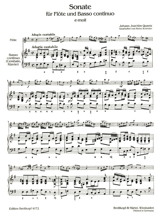 Quantz【Sonate e-moll】für Flöte und Basso continuo Quantz【Sonate e-moll】für Flöte und Basso continuo