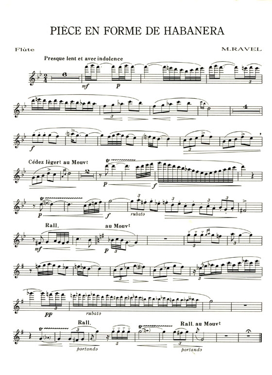 Maurice Ravel【Pièce en Forme De Habanera】for Flute and Piano